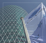 EIOPA's flag flapping in front of Westhafen Tower 