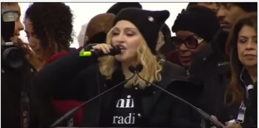 Madonna speaking at the Women's March in Washington