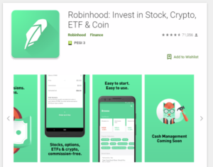 Robinhood robo advisor app on Android store
