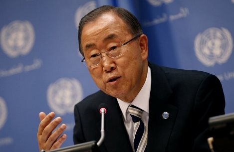 UN Secretary-General Ban Ki-moon speaking at a conference photo