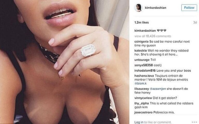 Kim Kardashian was posting her jewelry on Instagram